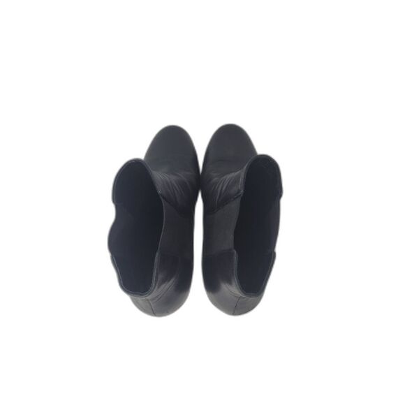 M. Gemi Black Leather Ankle Elastic Slip on Boots - Picture 3 of 12